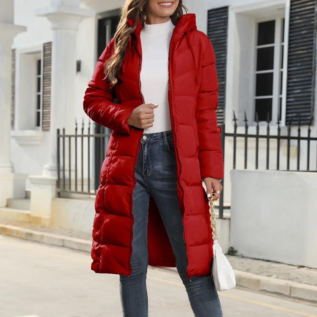 Women's Cotton Jacket, Medium Length, Slimming Warm Overcoat Winter