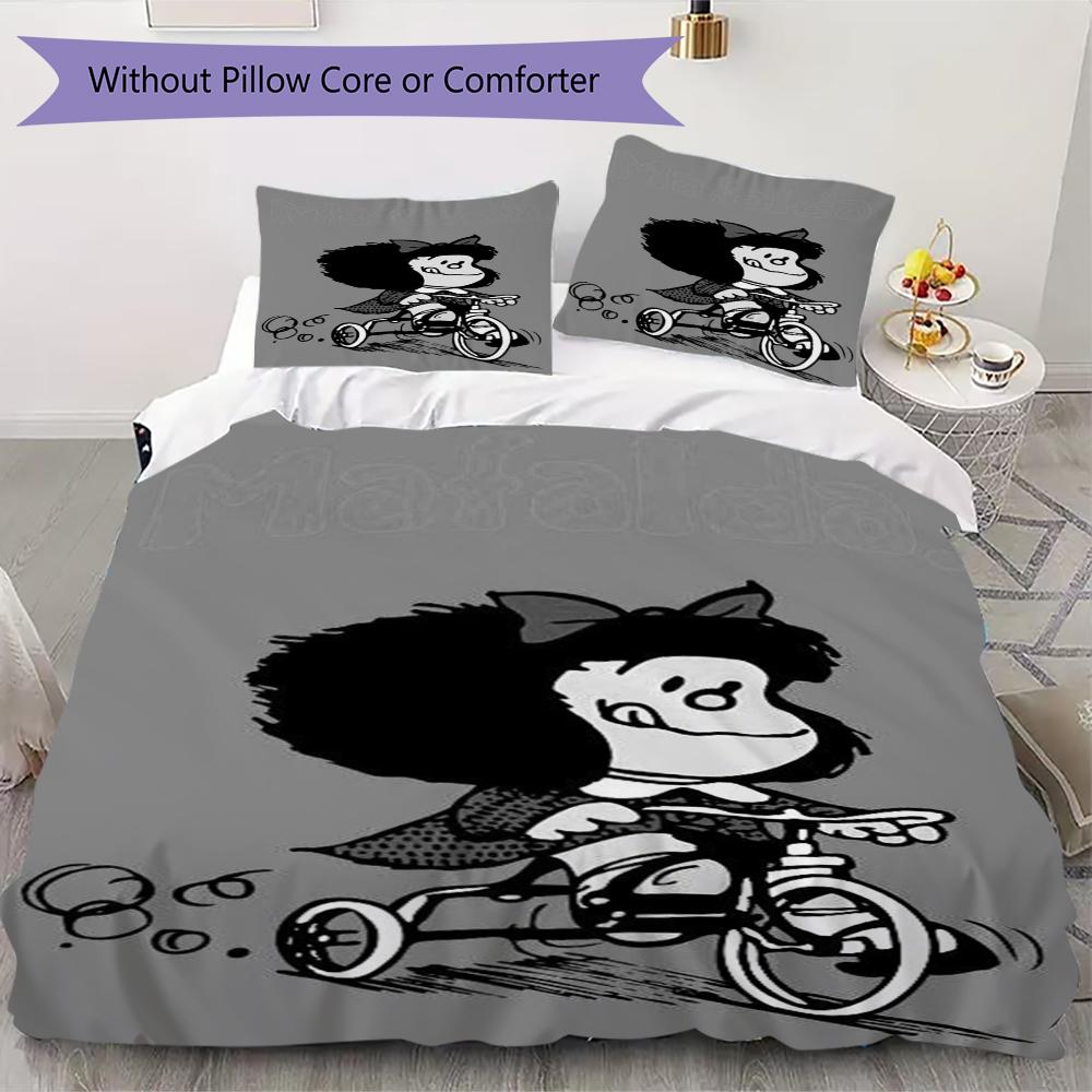 

Mafalda Pattern Bedding uilt Set uilt Cover Pillowcase Home Decoration Birthday Gift (1 * duvet cover + 2 * pillowcase without core)78 135x200cm