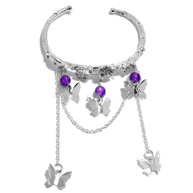 Anime Tian Guan Ci Fu Bracelet With Bell Ring Hua Cheng Xie Lian Adjustable Butterfly Finger Rings Pendant Jewelry Accessories