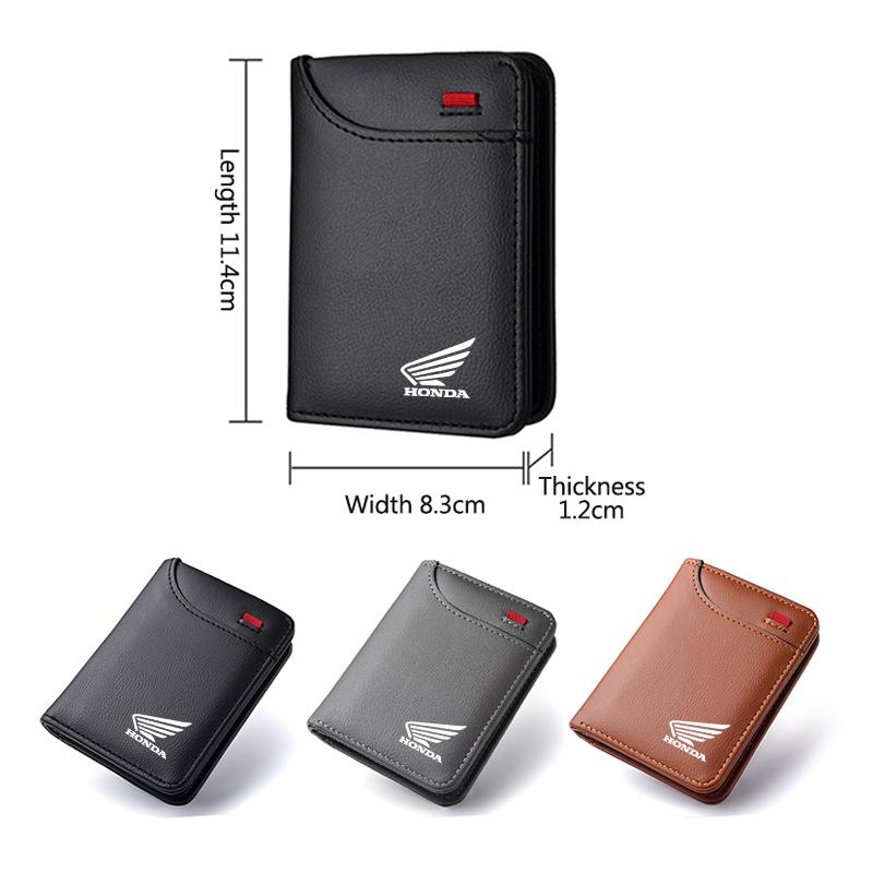 Car Badges Wallet Credit Card Purse Money Bag For Honda Civic Accord CRV nc750x cb500x Odyssey Insight City Motorcycle Accessory EB1