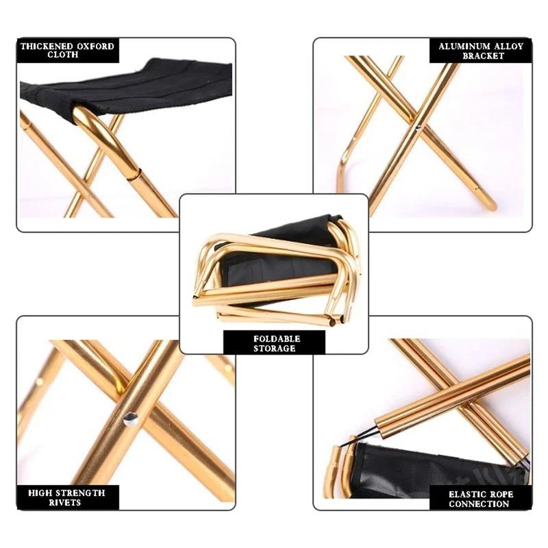 Outdoor Camping Stuhl Goldene Aluminium Legierung Klappstuhl Mit Tasche Hocker Sitz Angeln Camping