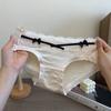 Ladies Summer Pure To Sweet Lace Edge Bow Pure Cotton Soft and Comfortable Low Waist Briefs