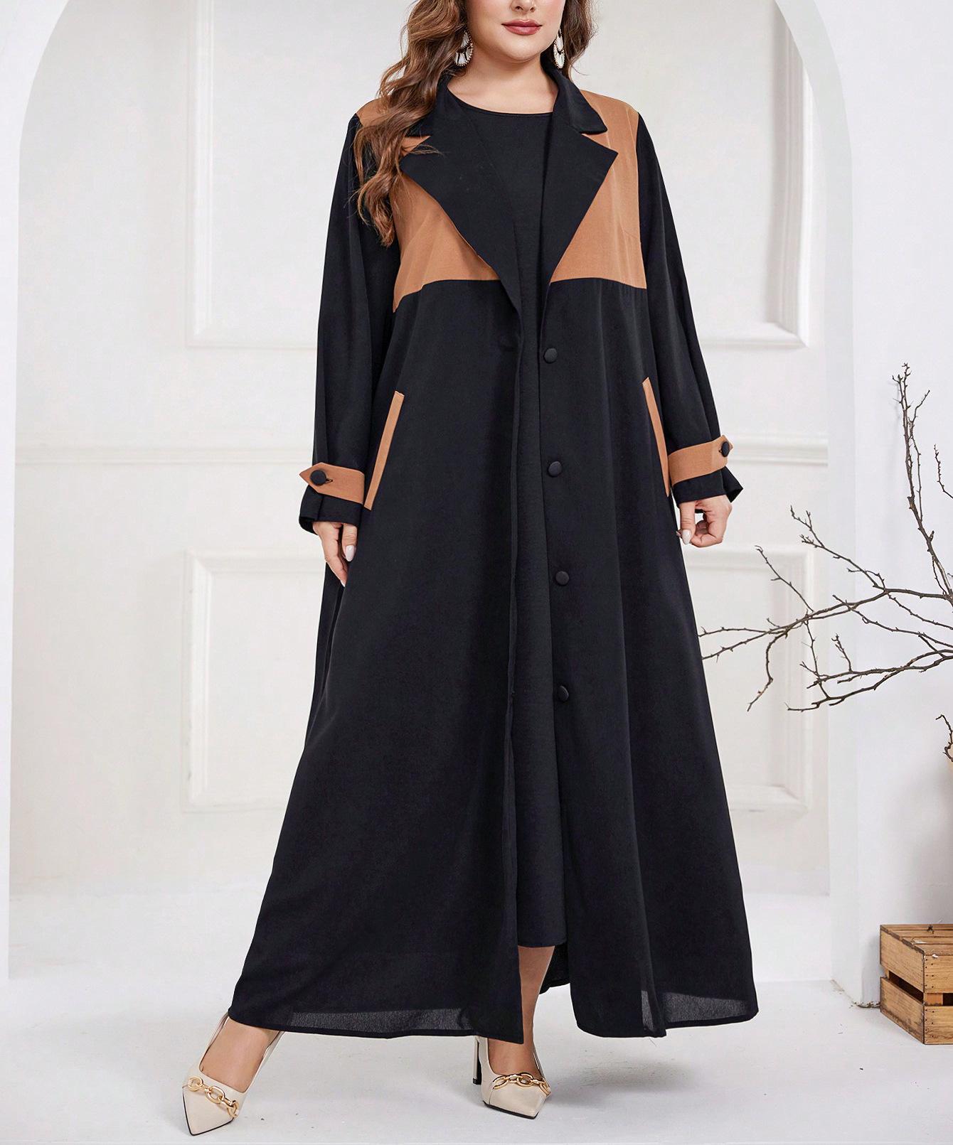 

Elegant Mid-Length British Style Jacket Dress for Women - Spring & Autumn Collection 2XL чорний