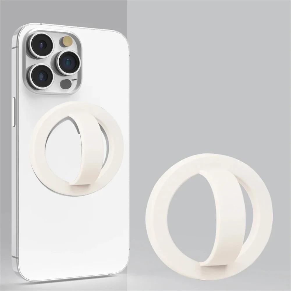 

Magnetic Phone Holder Silicone Comfortable Circular Grip Phone Holder Phone Accessories білий