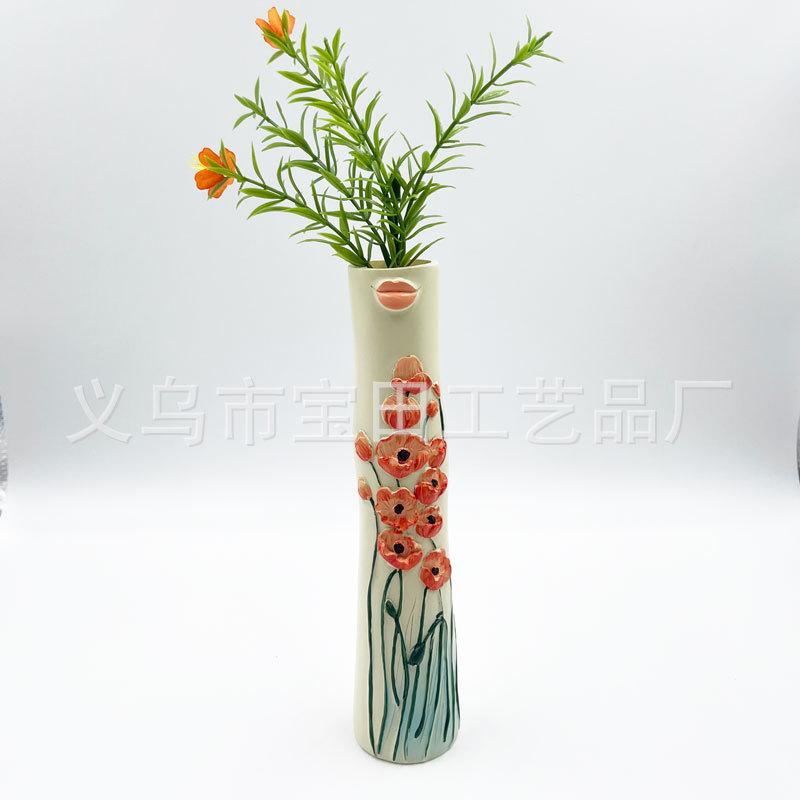Elegant lady body shape dried flower vase outdoor courtyard home decoration sculpture ornament