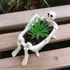 Halloween Decoration Skull Planter Bathtub Resin Crafted Plant Container For Home Office Or Garden
