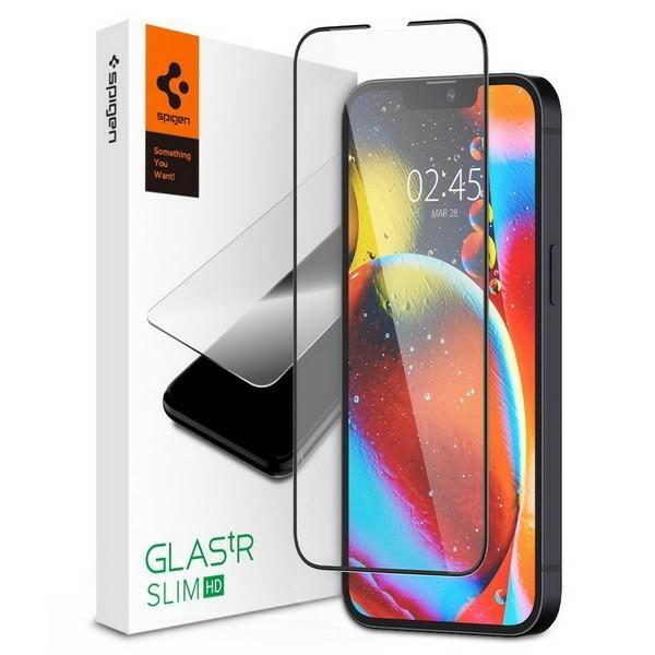 Szkło hartowane do iPhone 13 Spigen Czarna ramka