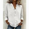JPNTKY Women's Fashion Casual Solid Color Print Long Sleeve V-Neck Blouses & Shirts