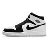 Air Jordan 1 Mid SE GS Diamond Scarpe da Ginnastica per Bambini Bianco Nero Multicolore DN4321-100
