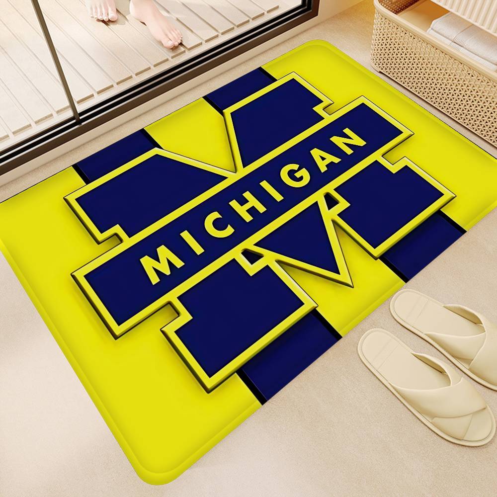 Sport M-MichiganS W-WolverineS Team Floor Mat Rectangle Anti-slip Home Soft Badmat Front Door Indoor Outdoor Mat Hotel Decor Mat