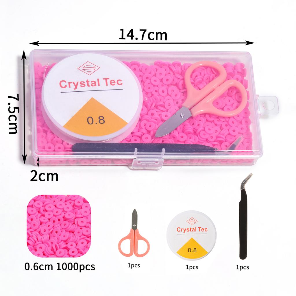 1000pcs/box Multi-color Polymer Clay Beads Clay Beads Slices, Polymer Clay Spacer Bead Chips Beads For Jewelry Making DIY Handmade Accessories