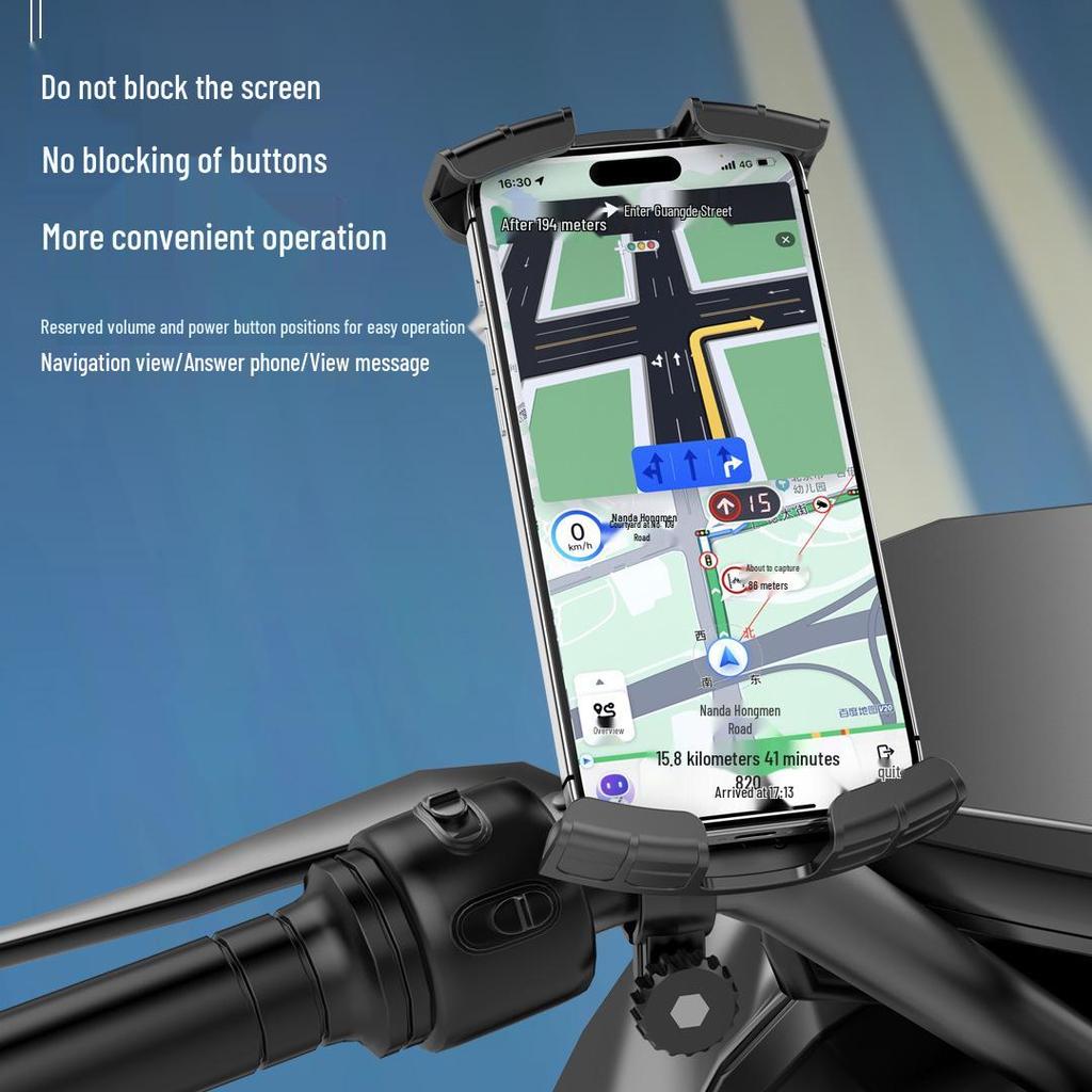 "Spring Telescopic Handlebar Mount Phone Holder: Shockproof, Anti-Shake for Electric Scooters & Motorcycles”