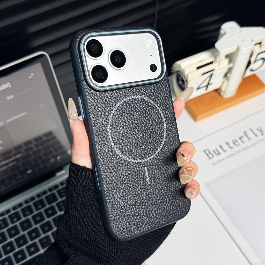 Frosted Lichee Patterned Magnetic Phone Case For iPhone 17 Air 16 16E 15 14 13 12 11 Pro Max Plus For Magsafe TPU Soft Cover