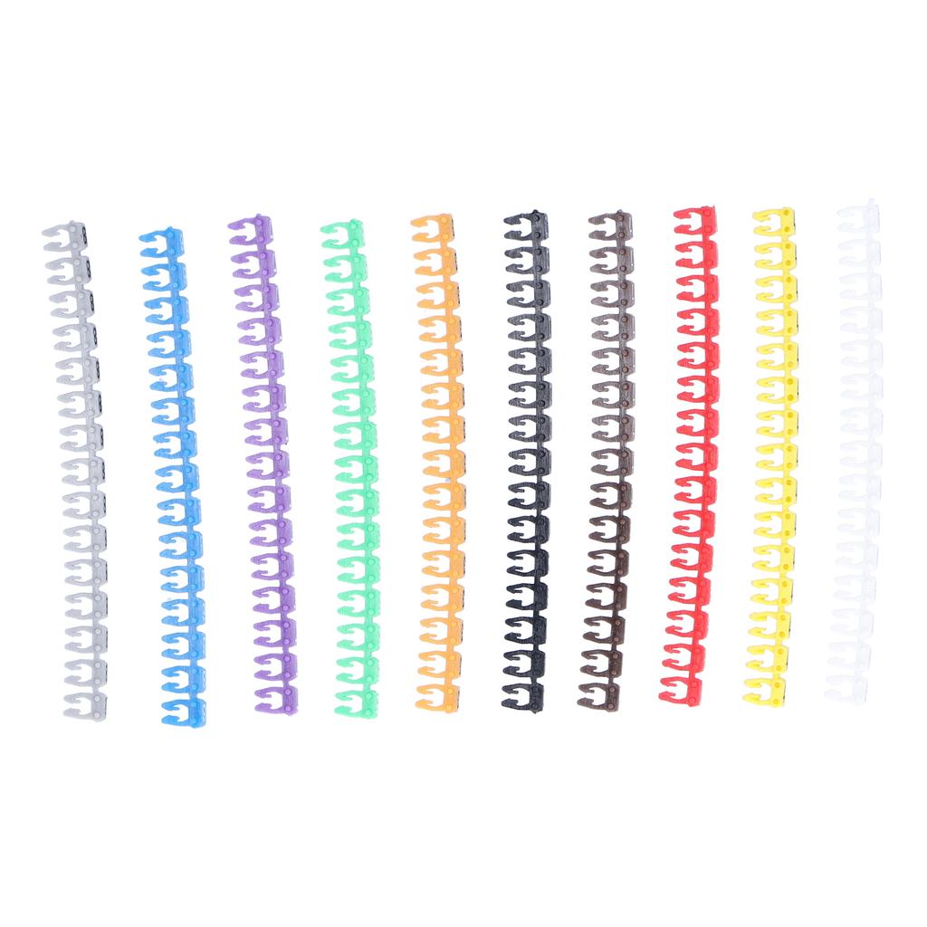Clip On Cable Marker Waterproof Cable Identification Tube Colorful 0?9 Number Wire Label Tube Wire