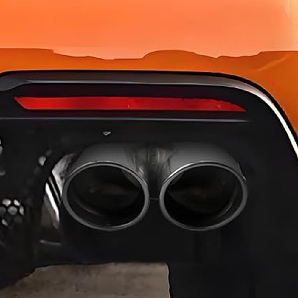 Srasakan Car Muffler Cutter, Downward Type, 2 Openings, 2.5 Inch Diameter, Exhaust Tip, Diagonal