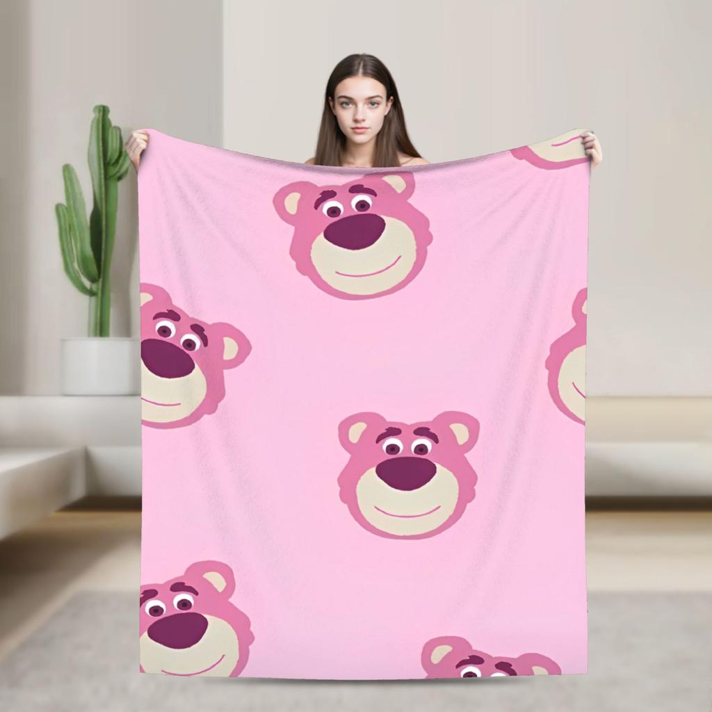 Lotso Cartoon Blanket Soft Warm Aesthetic Plush Bedding Throws For Bedroom Picnic Flannel Bedspread Bed Cover