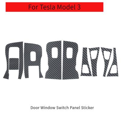 Για Tesla Model Y Καλύμματα Κουμπιών Διακόπτη Ανυψωτήρα Παραθύρου Διακοσμητικό Πλαίσιο Αυτοκόλλητα Κουμπιών Αξεσουάρ Εσωτερικού Αυτοκινήτου