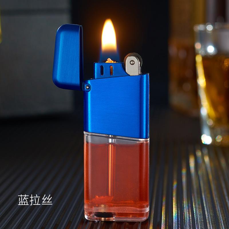 Retro Classic Transparent Gas Warehouse Lighter Grinding Wheel Open Flame Trendy Men's Gift Cigarette Accessories