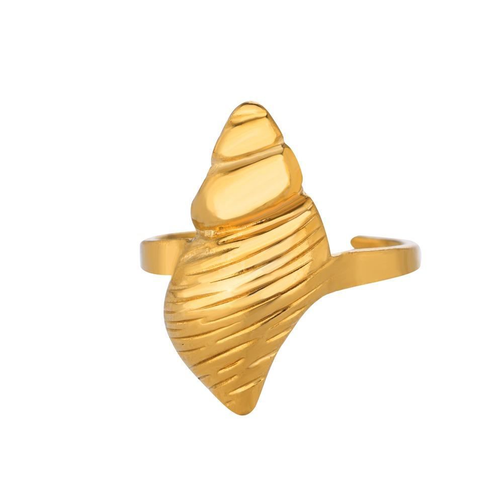 Stainless Steel Starfish Shell Rings For Women Gold Color Starfish Finger Ring Vintage Summer Vacation Christmas Jewelry Gift
