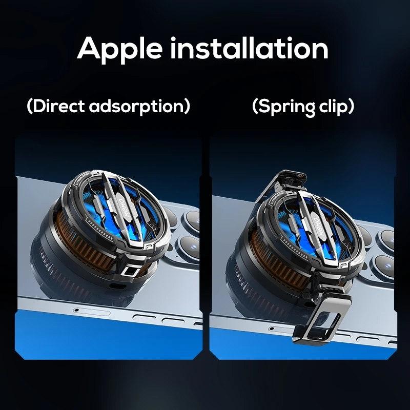 Chłodnica do telefonu komórkowego, uniwersalna, magnetyczna obudowa wentylatora chłodzącego do iPhone'a 15 Pro Max, Xiaomi 14, przenośny telefon, chłodny radiator