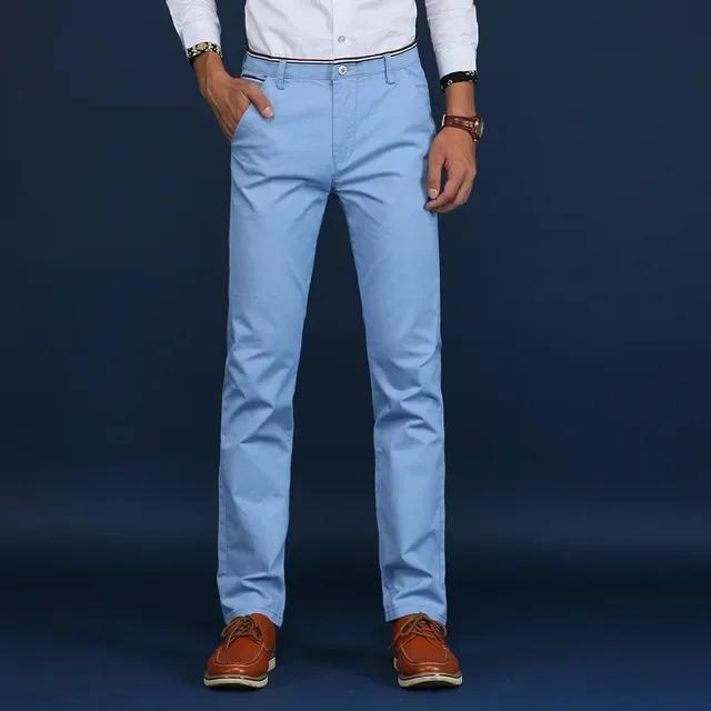 Klassischer Stil Herren Frühling Sommer Dünne Freizeit Hosen Mode Business Baumwolle Einfarbige Büro Hosen Herren Hosen