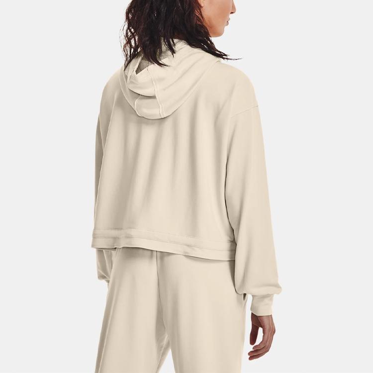 Under Armour Project Rock Terry Hoodie Women Hoodie Beige 1361059-110