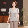 Yalu Damen Neues Chinesisches Stil Blumen Kurzarm Set