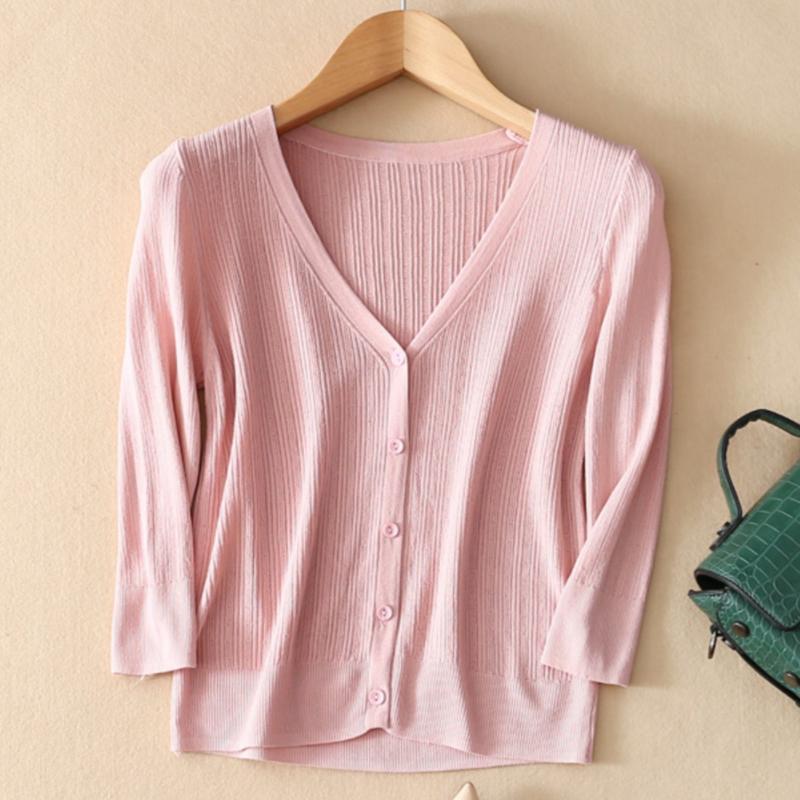 Mode Neuer Dünner Strick-Cardigan Damen Sommer Klimatisierter Gestrickter Sonnenschutz-Cardigan Damenbekleidung Slim Lady Strickwaren Tops 26231