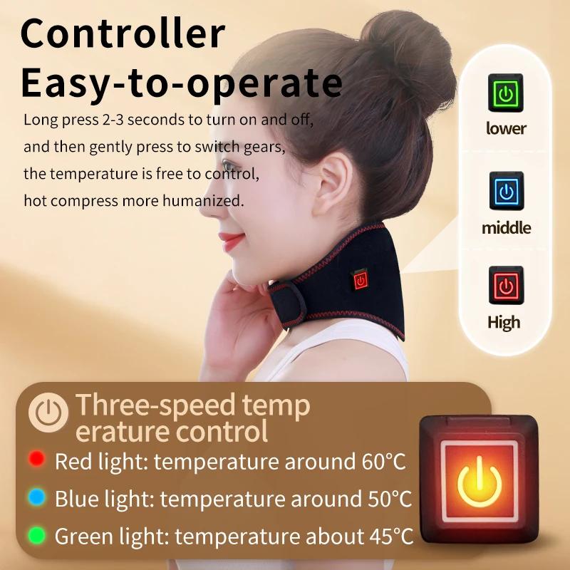 Tragbares Rotlicht-Nackenmassagegerät/Tiefenkneten für Halswirbelsäule/Trapezmuskel-Entspannung/3 Gänge Zeitgesteuerte Erwärmung/Heim-/Fahrgebrauch