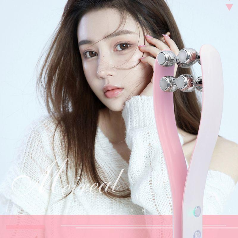 EMS Face Lifting Roller RF Double Chin V Face Shaped Facial Massager Jaw Cheek Thin Slimming Facial Lift Up Belt Skin Care Tool
