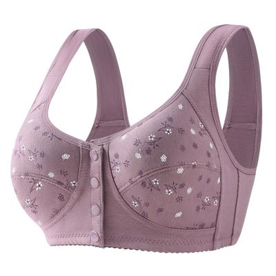 36-52 sujetador de talla grande con hebilla frontal y cremallera, ropa interior para mujer sin anillo de acero, sujetador cómodo de algodón puro con soporte superior