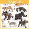 Wolves Leopards Pvc Figure Realistic Wildlife Models For Kids Playtime Learning