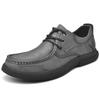 Fashion Genuine Leather Mens Casual Shoes Handmade Oxford Shoes Lace Up Leisure Walk Sneakers Non-Slip Male Hiking Shoes Walking Loafers
