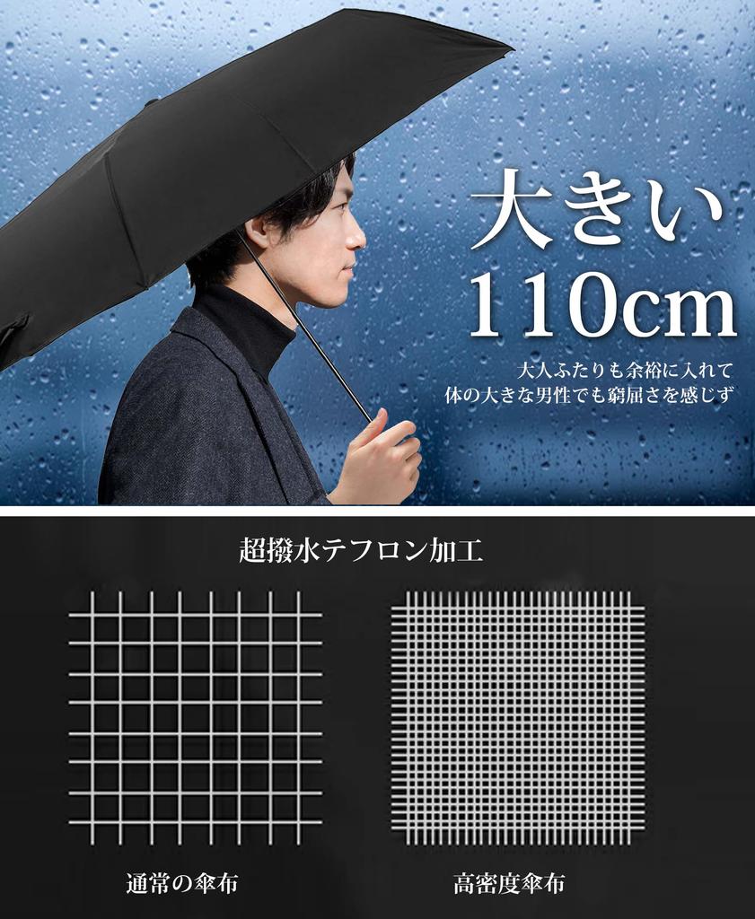 Folding Umbrella Ultra Super for Men and Includes Umbrella Black [6 Ribs, Lightweight] Water-Repellent, Foldable, Durable, Long-Lasting, Portable,