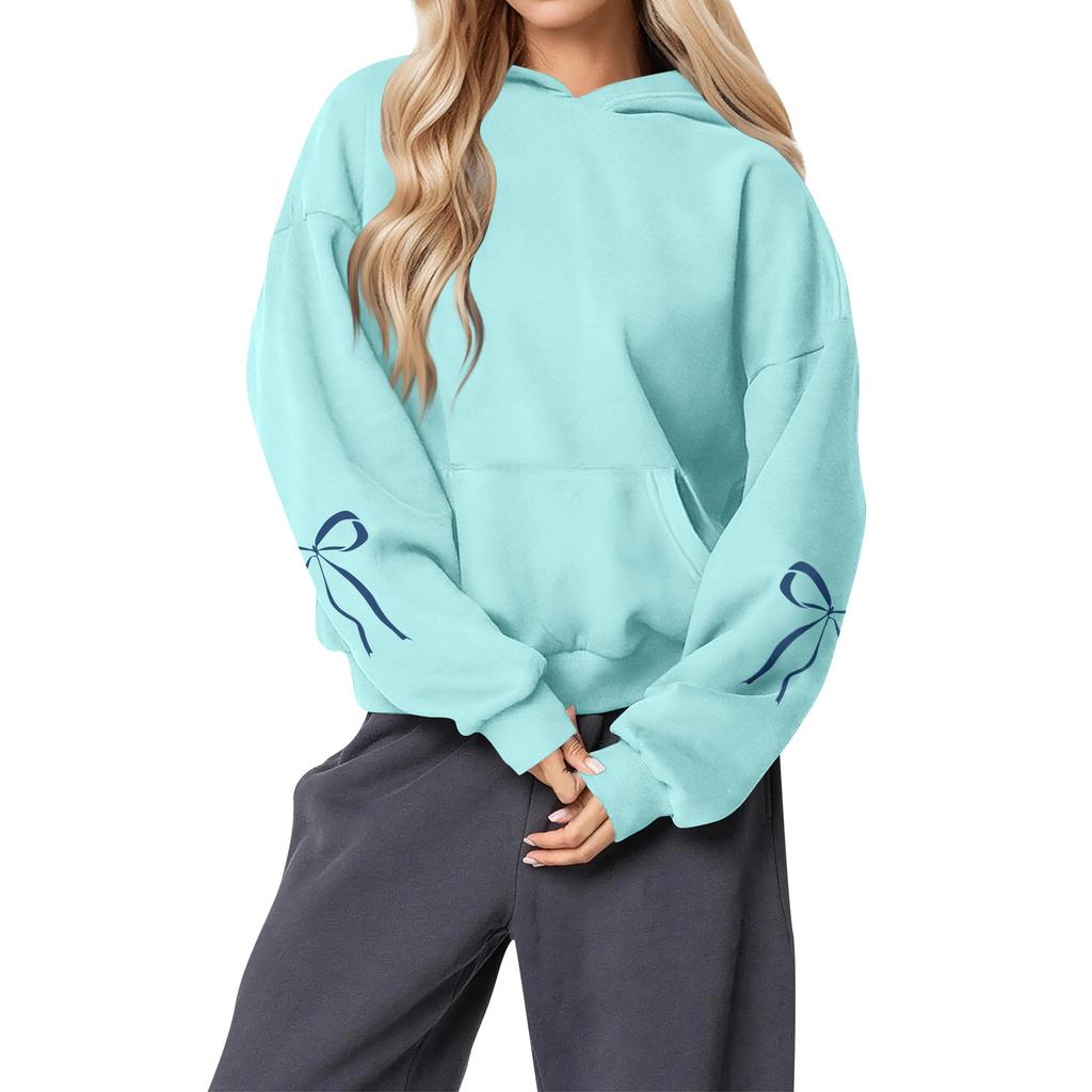 Women's Fashion Women's Lightweight Long Sleeve Pullover With Pockets Preppy Graphic Hoodie