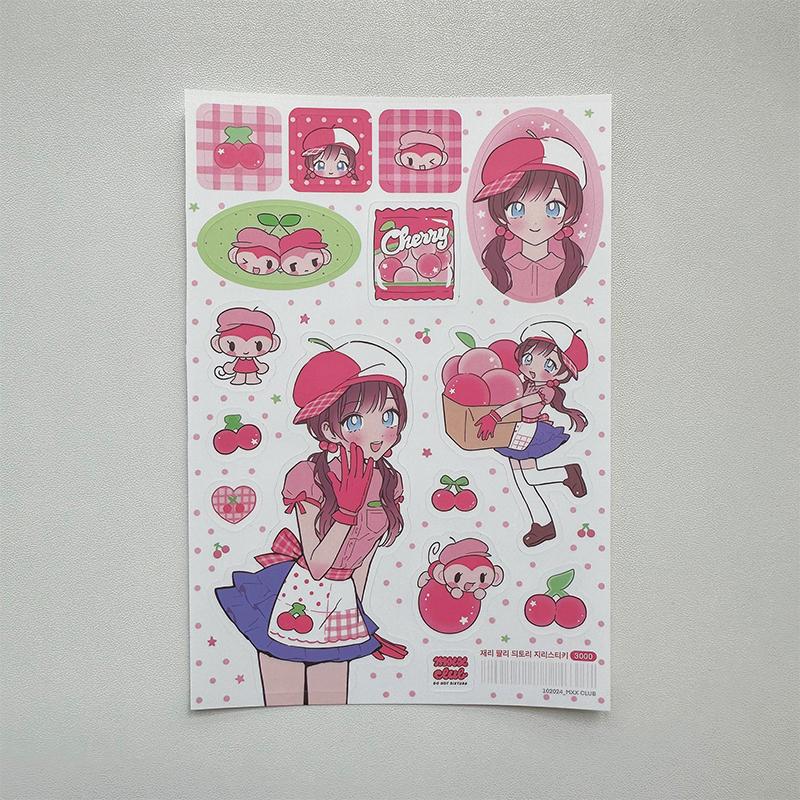 1/9pcs Korean Sweet Cool Girl Stickers Cute Cartoon Anime Girl Stickers Journal Diary Notebook Scrapbook Diy Decorative Stickers