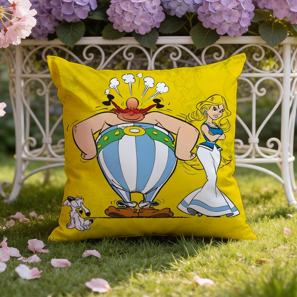 Federa Cuscino Anime A-Asterix Copricuscino Doppia Scena per Casa e Auto: Reversibile per un Comfort Premium