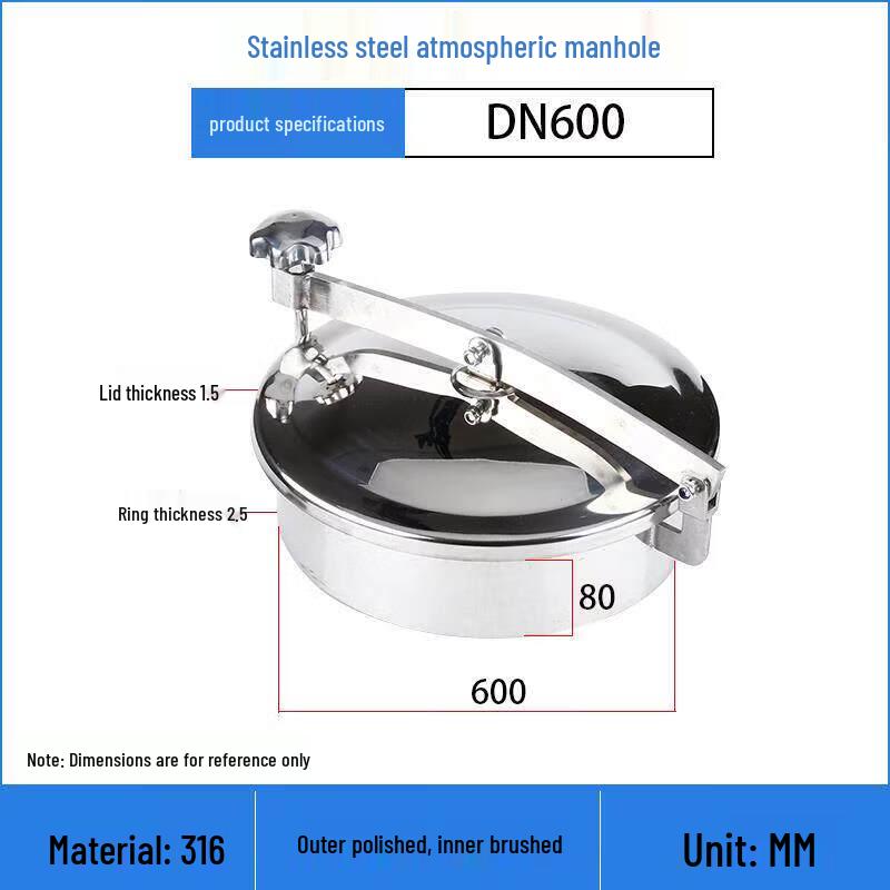 304 Stainless Steel Sanitary Quick-Open Manhole Cover