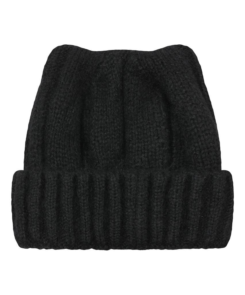 MUCENT Misty Leather Patch Cat Beanie