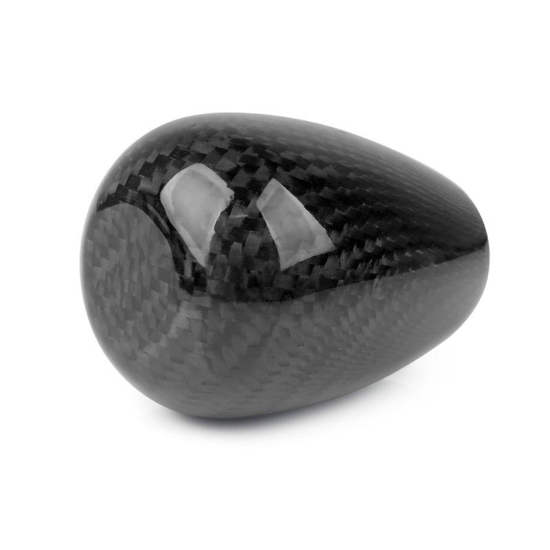 Oval/Sphere Carbon Fiber Manual Gear Shift Knob M12*1.25 With 3 Adapters M8*1.25, M10*1.25, M10*1.5 Shift Head Knob