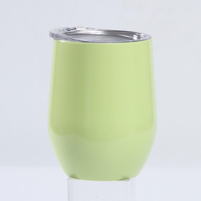 12oz Eierschalenförmiger U-förmiger Edelstahl-Vakuum-Weinbecher mit Bauchdesign