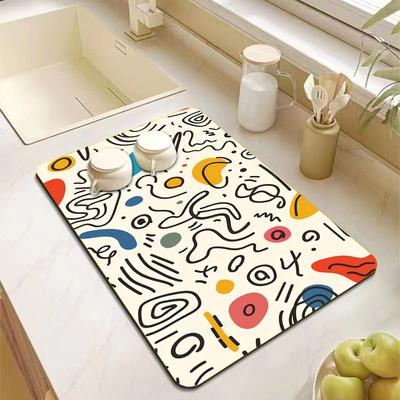 Rubber Drying Pad Non-slip Kitchen Super Absorbent Mat Guard Countertop Protector Kitchen Accessories Coffee Machine Pads