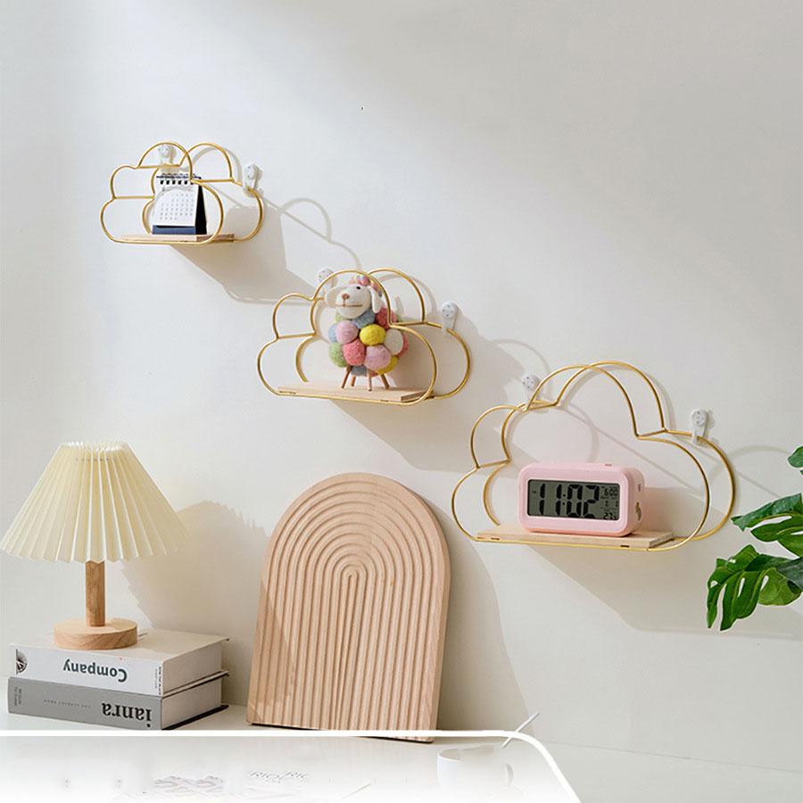 Creative Cloud Eisenregal Wandregal Holzschindel Nordischer Stil Dekoration Kinderzimmer Dekoration Ausstellungsstand