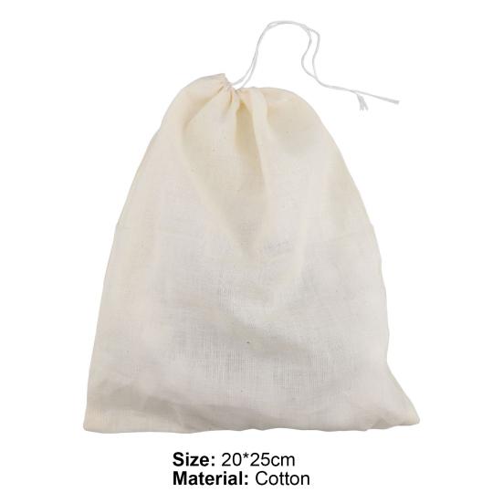 3Pcs/Set Mesh Pouch Drawstring Design Easy to Dry Lightweight High Quality Natural Large Milk Tea Filter Bag for Restaurant
