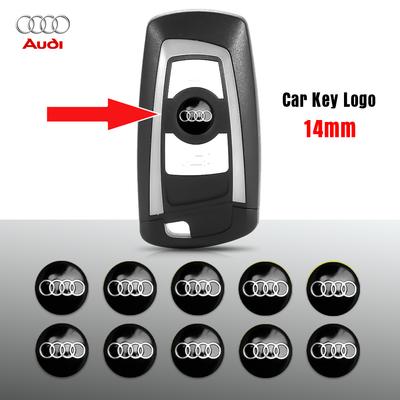 2026 5/10 Stück 14mm Auto Schlüsselanhänger Logo Aufkleber Emblem Abzeichen Für 4YTFG A1 A3 8P A4 B5 B6 B7 B8 A5 A6 C5 C6 C7 A7 A8 Q3 Q5 Q7 TT 8V R8 8L