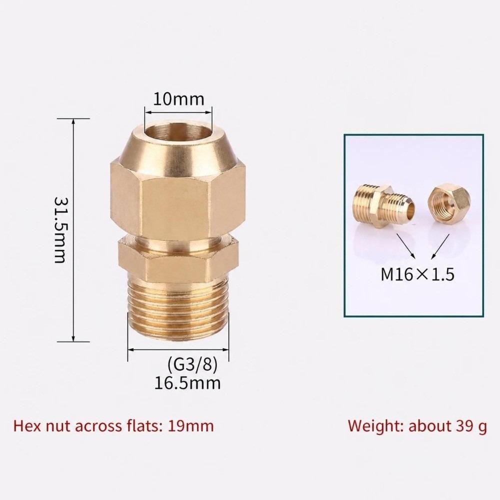 Brass Flare Adapter 1/4" 3/8" 1/2" Male Thread Male Thread Connector  Refrigerant Line Connection