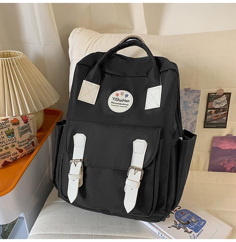 Schoolbag Korean Version Ins Backpack College Style Schoolbag Cute and Lightweight Travel Versatile Backpack Travel Large Capacity Schoolbag