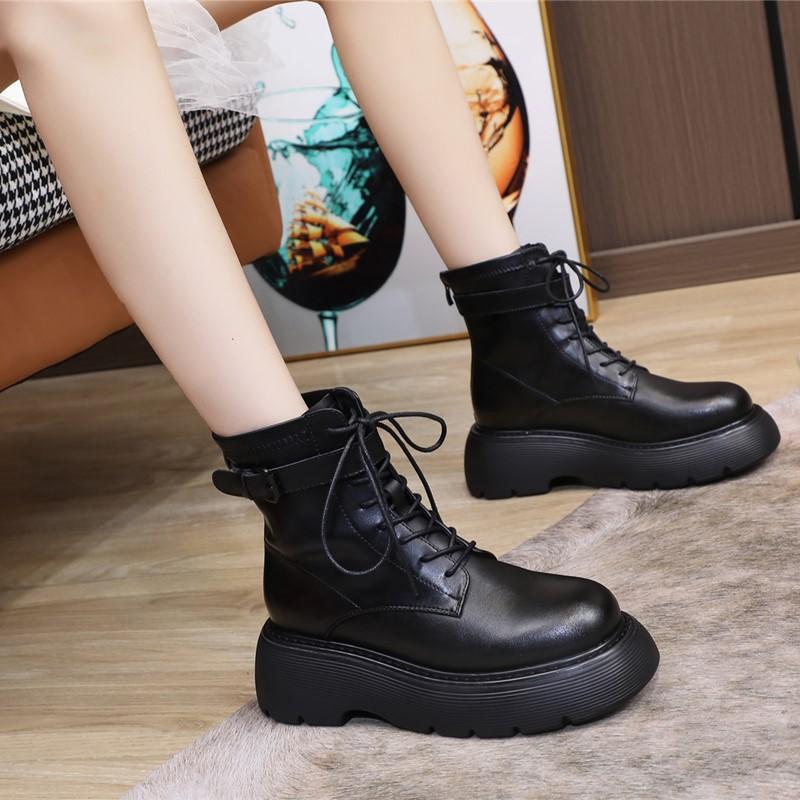 Fashion AIYUQI Women Booties Genuine Leather 2025 Winter New Platform Ankle Boots Women Retro Fleece Round-toe Fashion Boots Women