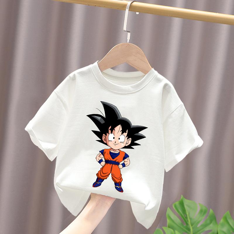 Dragon Ball Kid Goku on Flying Nimbus Kids Cotton TShirt Boys Girls Casual Tee Cute Anime Print Summer Tops for Fans 100