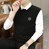 Woodpecker Men's 2025 Winter Two-Piece Knit Pullover Sweater with Shirt Collar